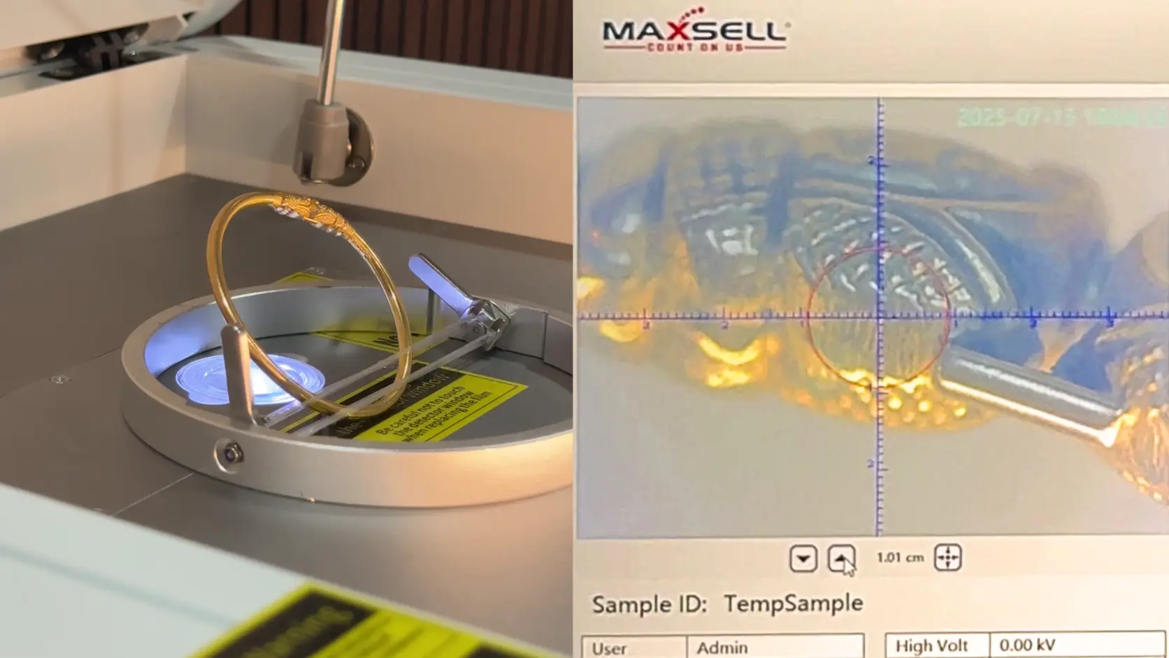 Aurum 5i Pro XRF Gold Silver Testing Machine 11 Aurum 5i Pro gold testing machine with motorized Z-axis auto-focus camera for accurate testing of uneven and curved jewellery