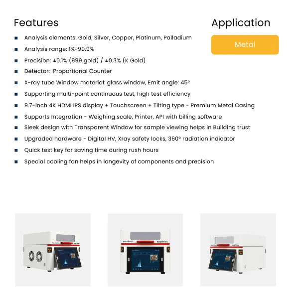 Maxsell Karat Prime Compact Gold Testing Machine with Features and Applications for Jewellery Industry
