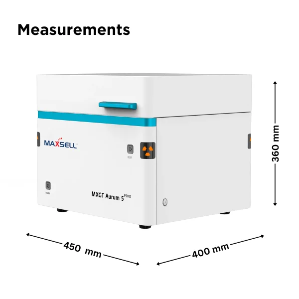 Aurum 5i FSDD gold testing machine dimensions showing compact size for jewellery showroom and lab use