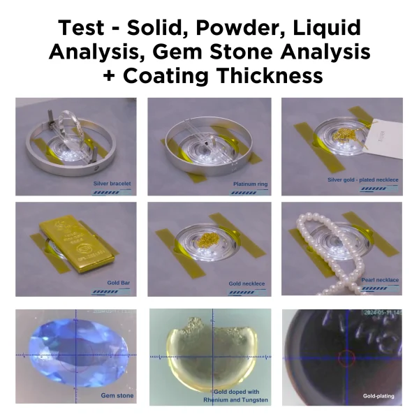 Aurum 5i FSDD gold testing machine analyzing solid powder liquid samples gemstones and coating thickness