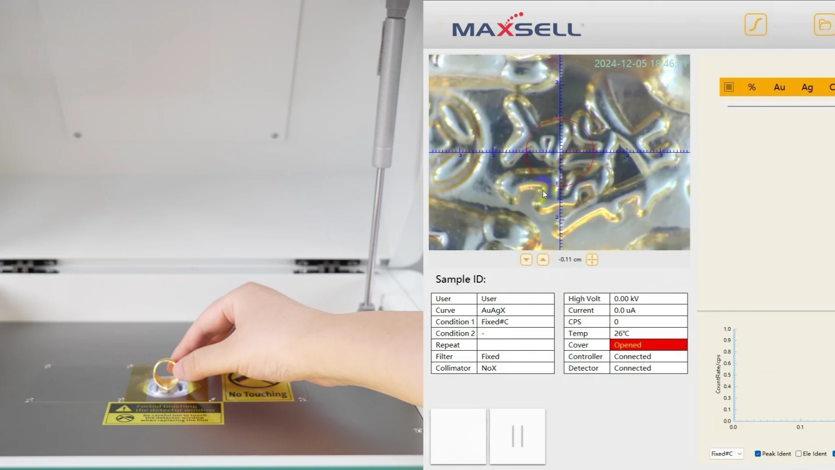 Aurum5i Pro FSDD MC – Ultra-Fast Gold & Silver Testing 12 Integrated FP2.0 algorithm in Maxsell gold testing machine for accurate analysis of complex alloys and mixed metals